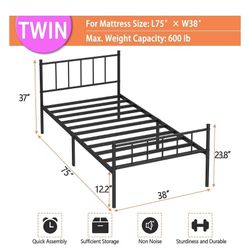 Twin Bed Frame, Easy Transportation 