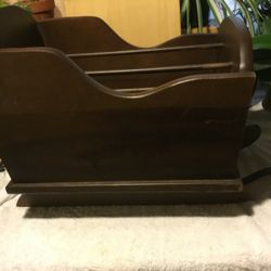 Vtg Wooden Sleigh Design Magazine Rack  Holder Repurpose Log Holder 