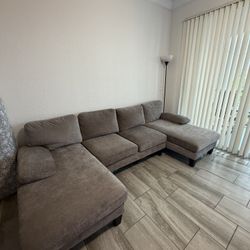  Homall Modern U-Shape 6 Seat Sectional Sofa, Chenille Fabric Modular Couch, Oversized Sofa By