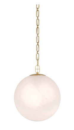 Minka Lavery Marbelle 16" Wide Pendant with Etched Alabaster Glass Shade