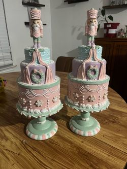 Nutcracker Cake Figurine Decorations Set of 2