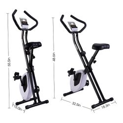 DPFIT Folding Stationary Cycling Exercise Bike - 8 levels Magnetic Resistance LCD Monitor