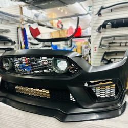 2015- 2017 Ford Mustang 2021 Mach-1 Style Front Bumper Cover LED Grille new in stock