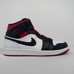 Air Jordan 1 Mid Size 10.5 Black Toe Gym Red Brand New