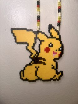 Thick Pikachu Perler Necklace 