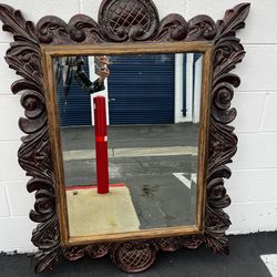 Beautiful carved wood unique mirror!
