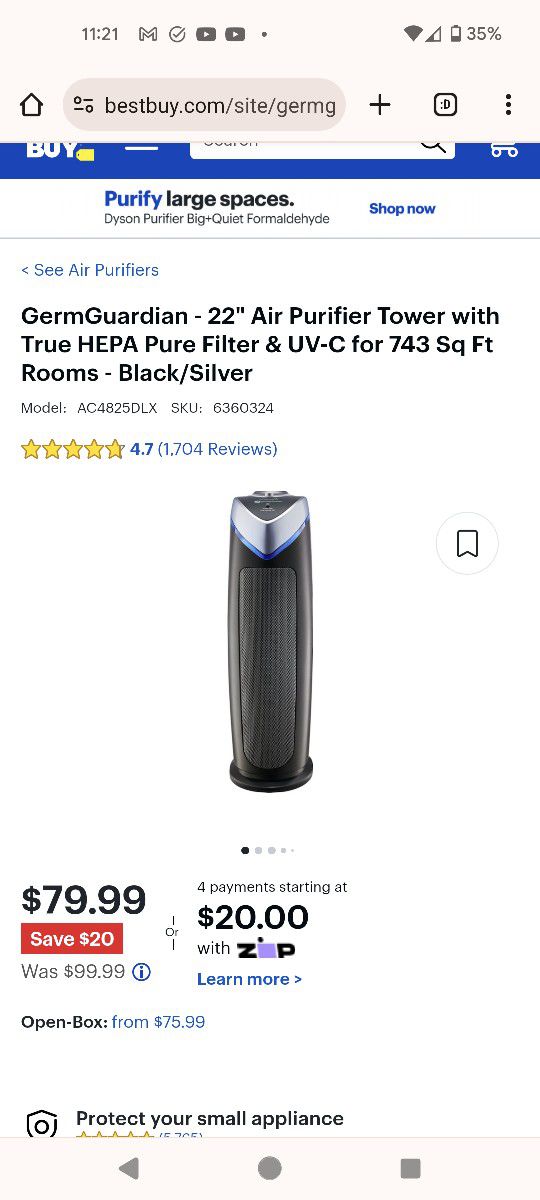 Air Purifier With HEPA Filter -Idylis