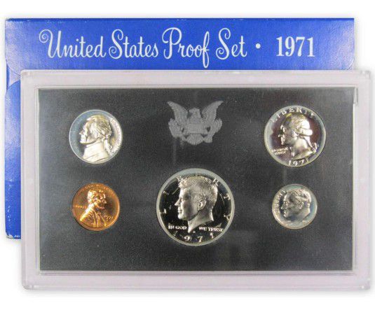 1971 US Mint Proof Clad 5 Coin Set w/ Box
