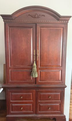 Solid Wood Cherry Entertainment Armoires / Storage Cabinet