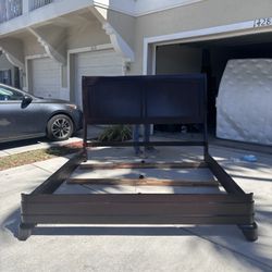 King Size Dark Brown Wood Bed Frame