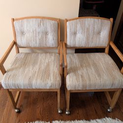 Mid Century Modern Wood Chairs Set of 2