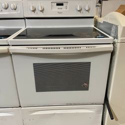 Whirlpool White Glass Top Stove 