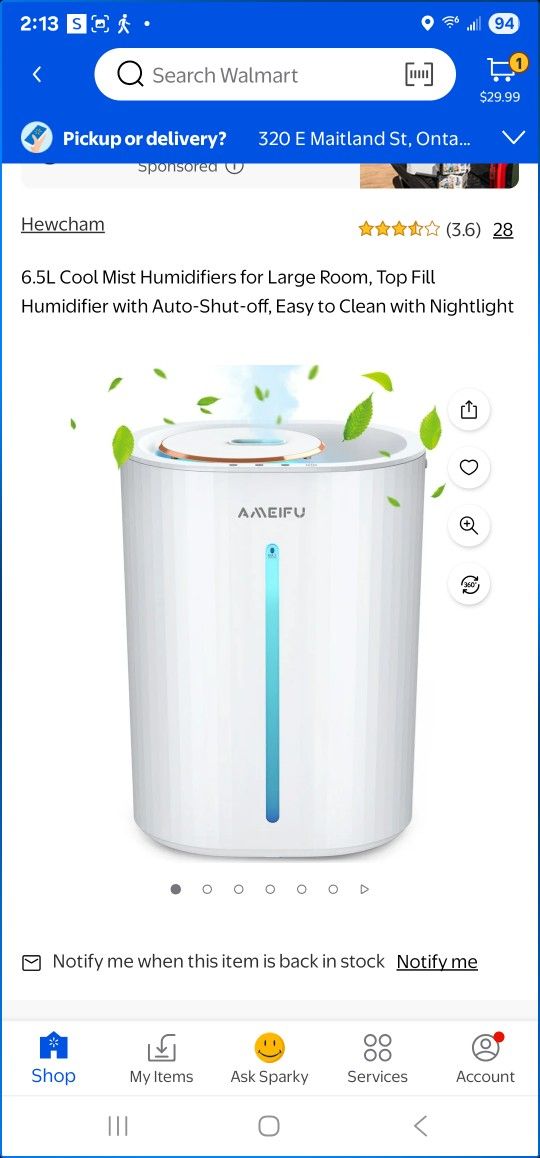 6.5L Cool Mist Humidifier