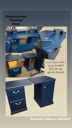 Floating or stationary corner desk.