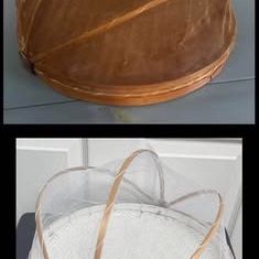 Vintage Natural Woven Food Tray with Mesh Cover just $8 each (2 available)