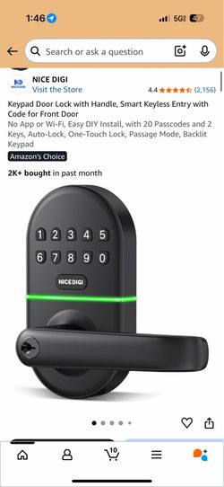 NICE DIGI Keypad Door Lock with Handle