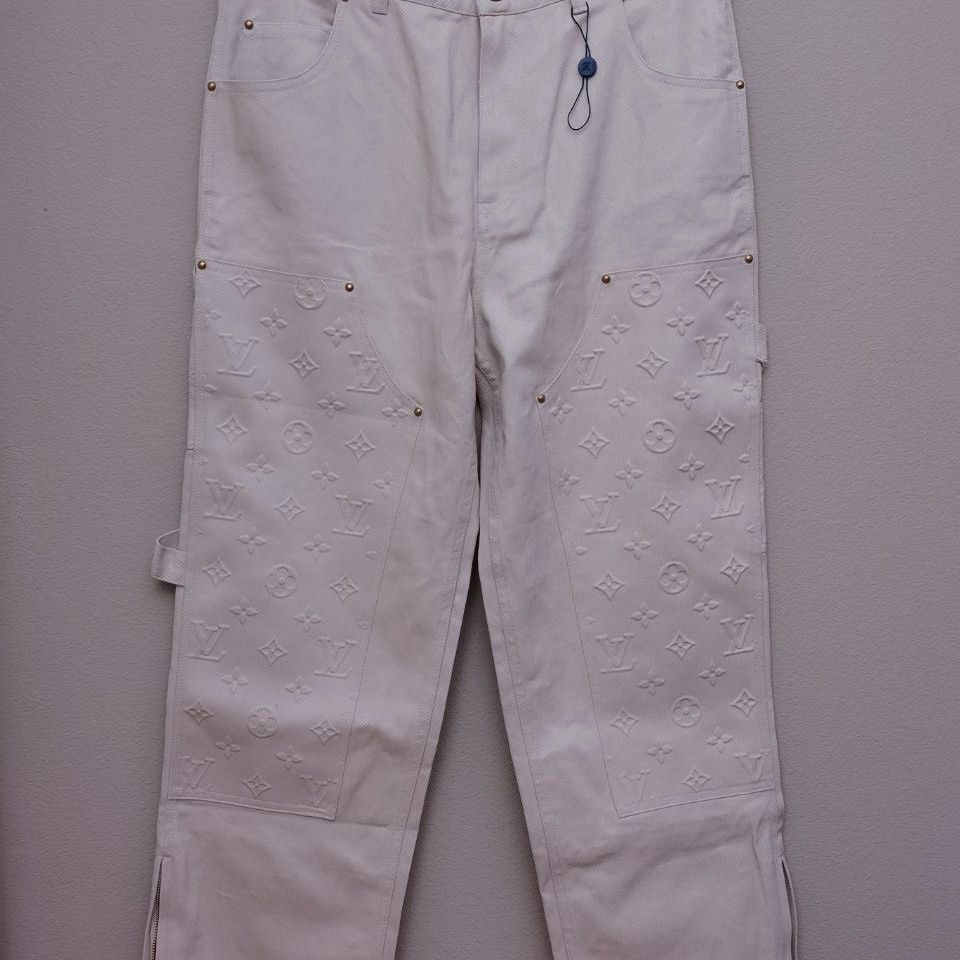 Louis Vuitton Monogram Workwear Denim Pants - Depop