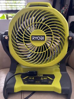 RYOBI ONE+ 18V Cordless 7-1/2 in. Bucket Top Misting Fan (Tool Only