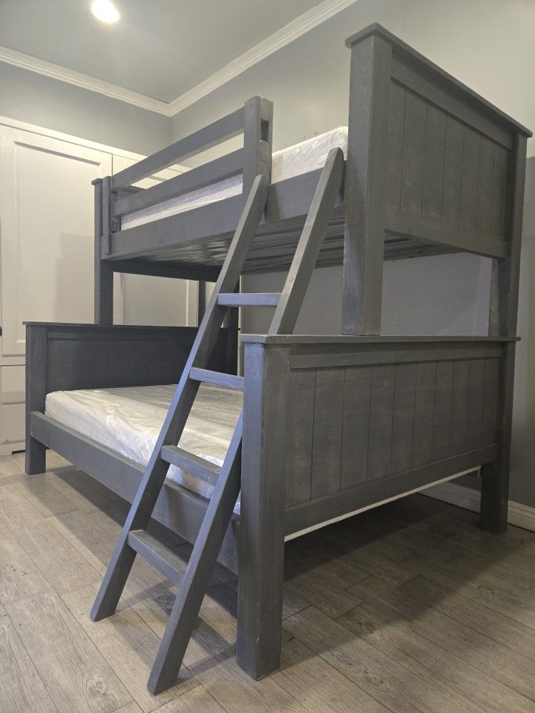 Twin Over Full Bunk Bed With Mattress 