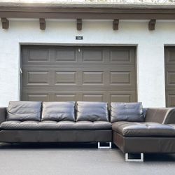 Sectional Sofa/Couch - Brown - Genuine Leather - Delivery Available 🚛
