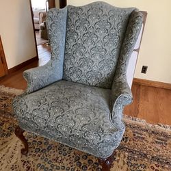 Vintage Wingback Upholstered Chair