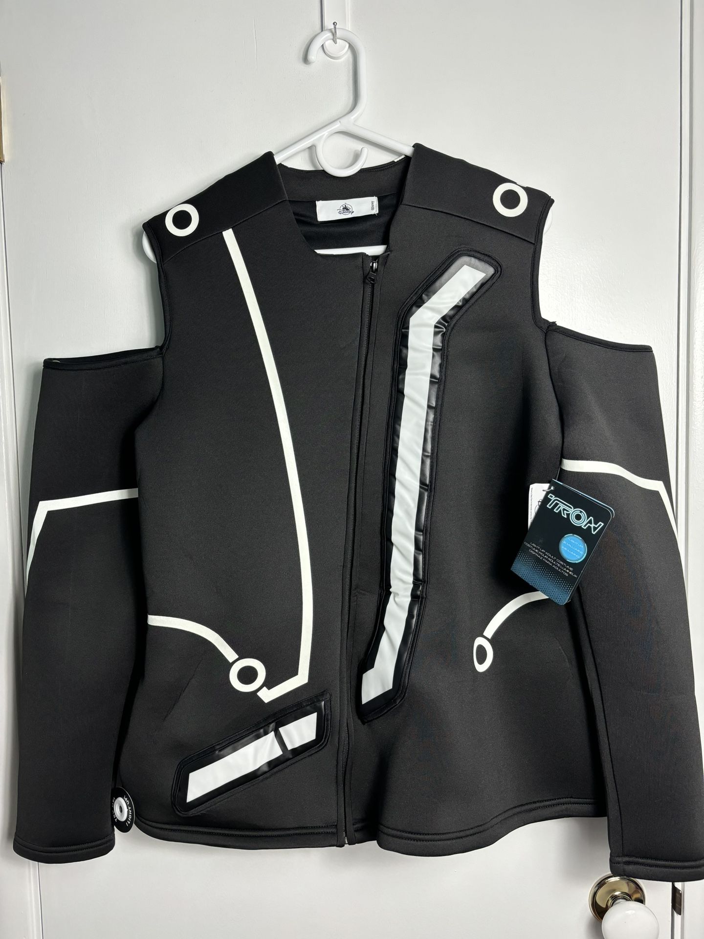 NEW Disney Tron Jacket Adult Black Blue Lightcycle Run Light Up Costume XL