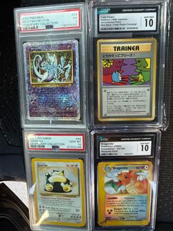 Rare Pokemon Cards PSA 10 CGC 10 Snorlax Mewtwo Dragonite Holoback