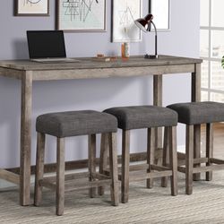 CONSOLE TABLE + 3 STOOLS