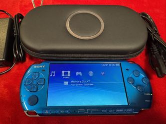 PSP 3000, Lightening Blue, 115 PSP games, GBA, GBC, GB, SNES, NES, Genesis 
