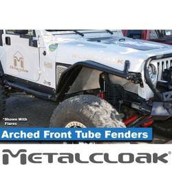 Jeep Wrangler Pair of Metal Cloak Arched Tube Fender TJ LJ Aluminum Black Powder Coat Body Armor 2210