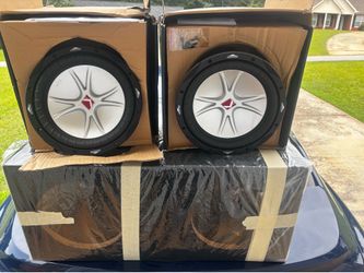 Kicker 10” 4OHMS SUBWOOFERS W/ BOX & EXTRA AMPS