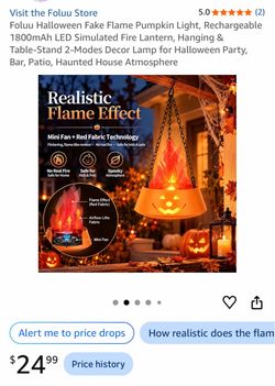 Halloween Fake Flame Pumpkin Light