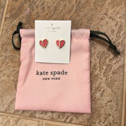New Kate Spade Pink Heart Stud Earrings 