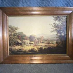 Vintage Framed Print Nice Wood Frame 