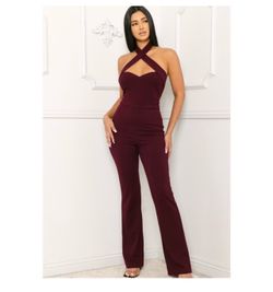 Large burgundy jumpsuit