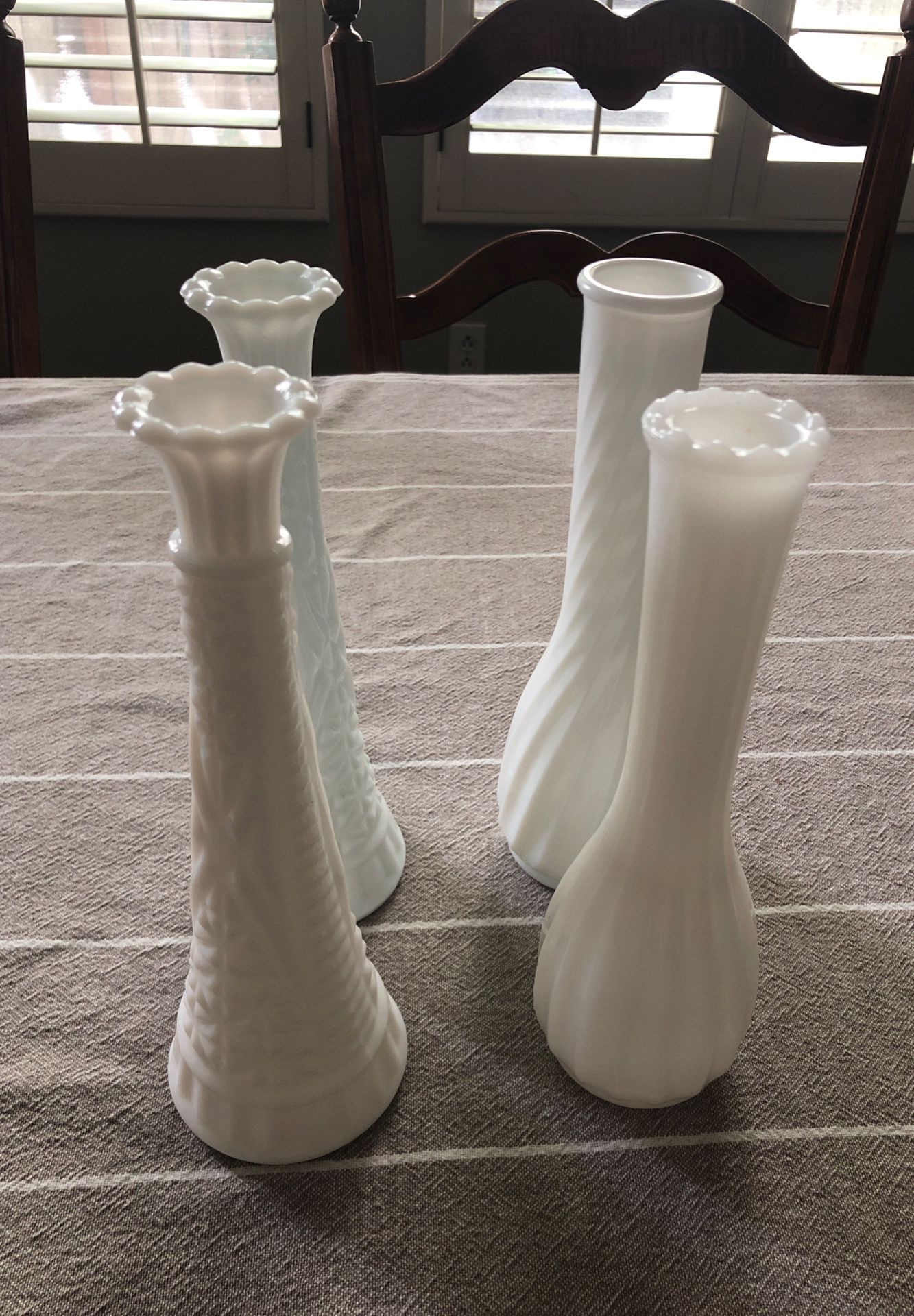 Milk glass vase collection