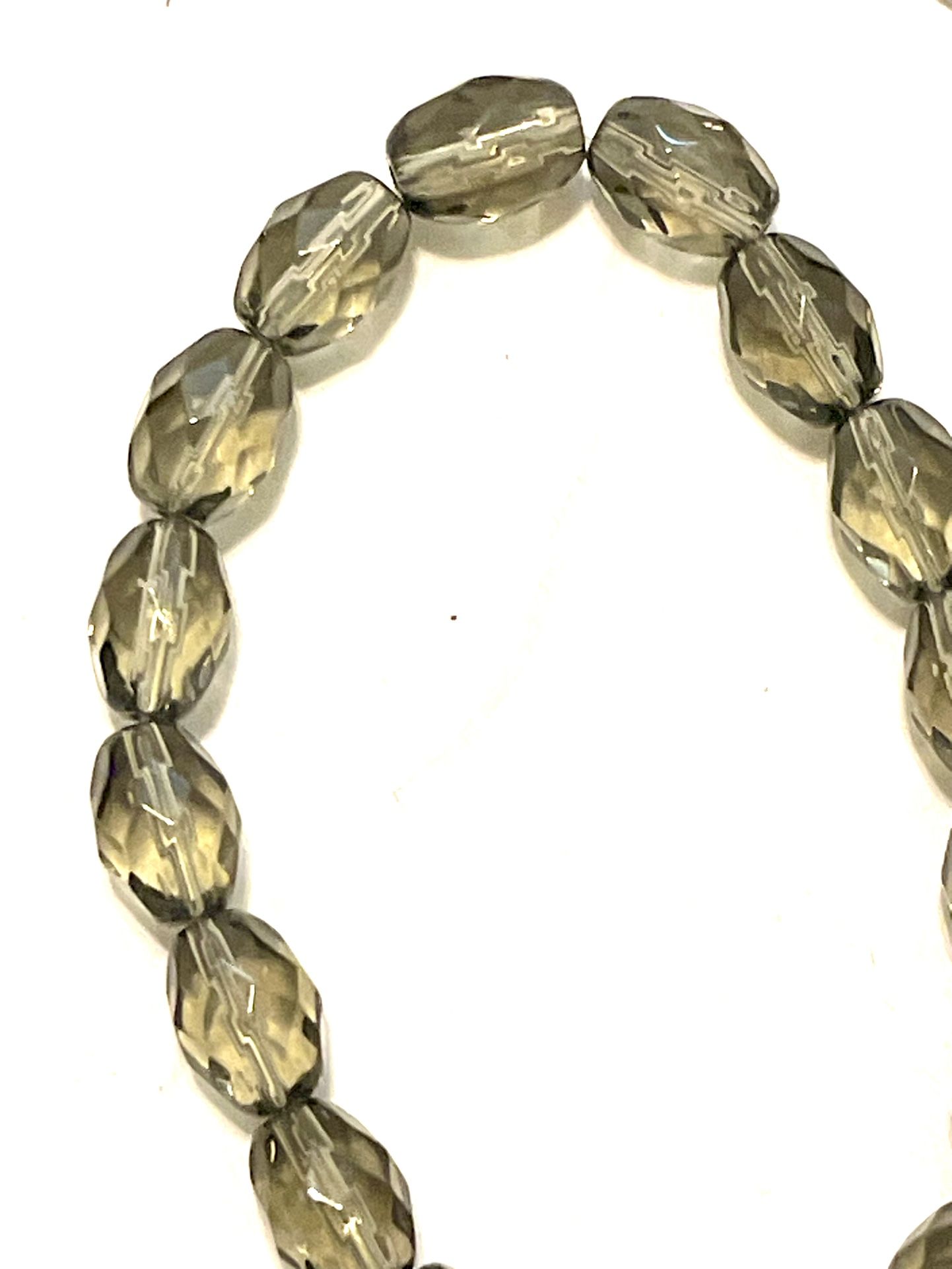 Strand Of Smoky Topaz Glass Beads