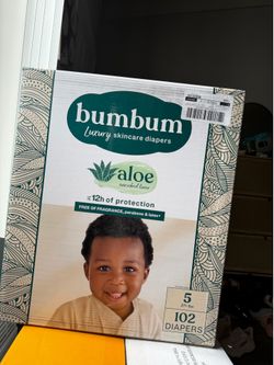 bumbum Luxury Skincare Disposable Diapers - Size 5 - 102ct