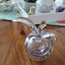Vintage Murano Bullicante Glass Apple Perfume Bottle
