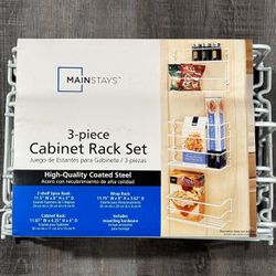 New 3-Piece White Cabinet Rack Set