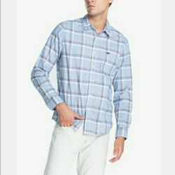 Dockers Sky Blue Checked Dress Shirt XL 