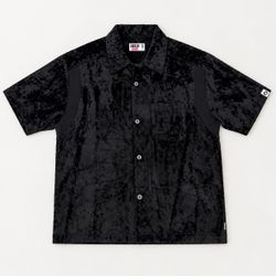 Supreme x GOODENOUGH Black Crushed Velvet Shirt Size S