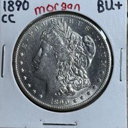 1890-CC Morgan Silver Dollar BU+ Fabulous Eye Appeal Very Nice Luster 
