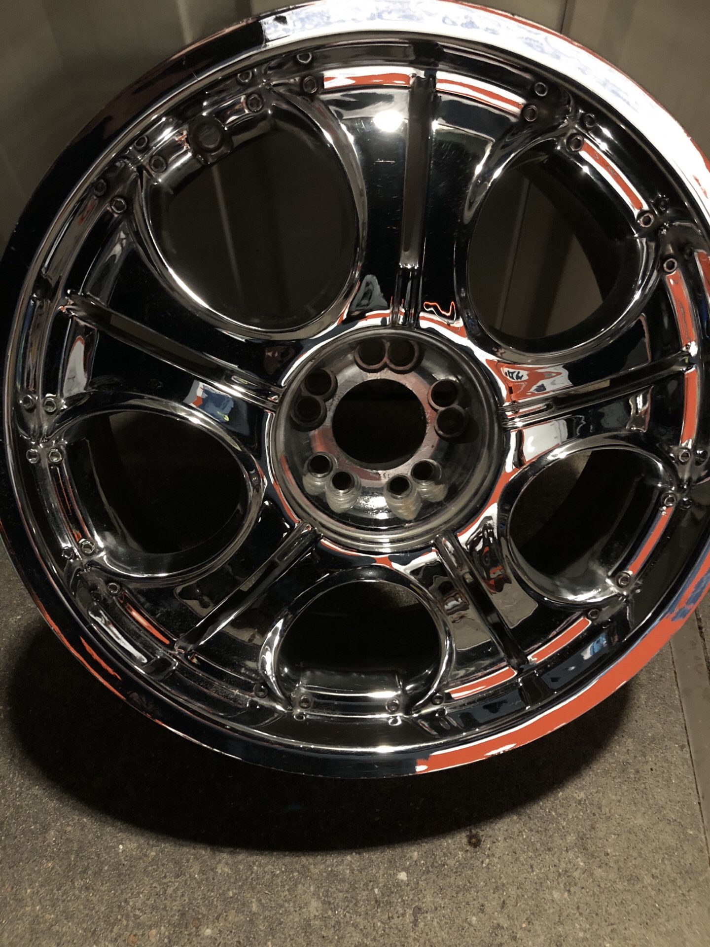 (4) Chrome Wheels - ENKEI 20x8 1/2 J. VIA:690 KG w/ Center Cap-$95 OBO