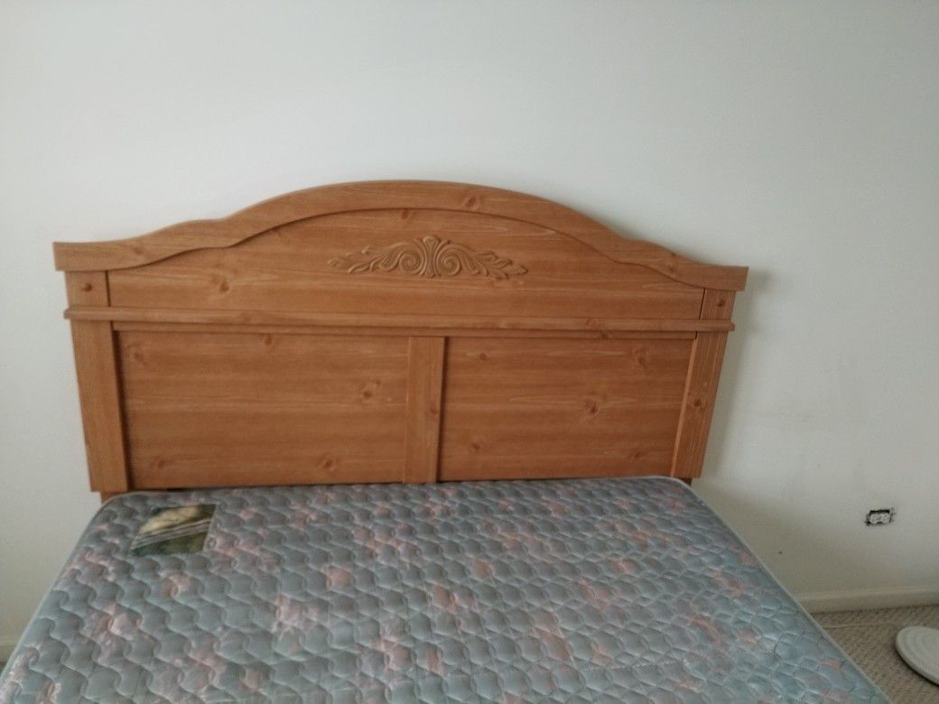 Headboard, mattress, frame and spring