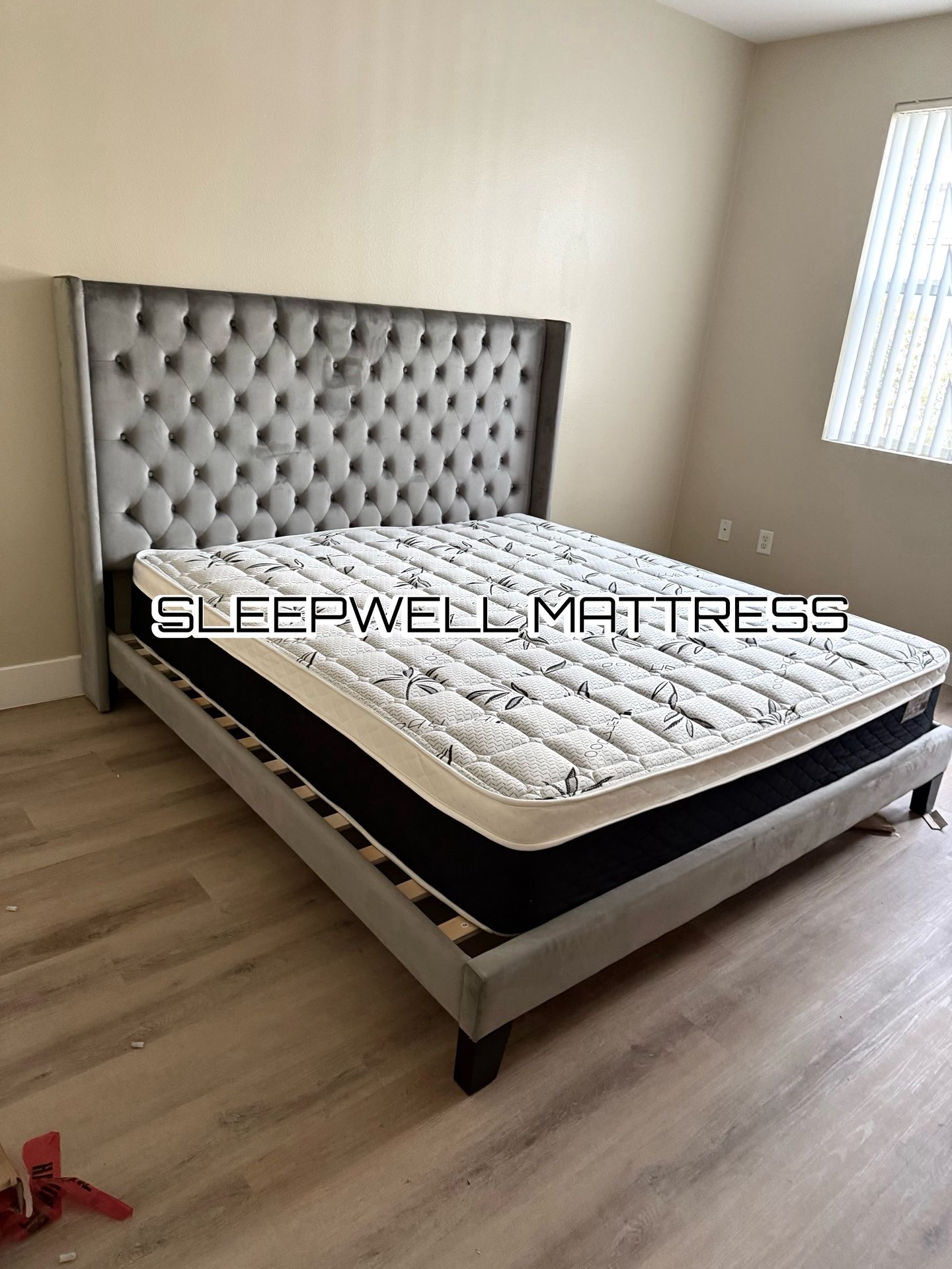 New King Bed Frame With Mattress