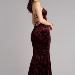 Prom Dress Velvet Floral
