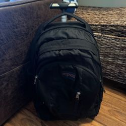 JanSport Driver 8 Black Rolling Backpack, Travel Laptop Bag With Wheels