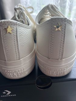 Converse Leather Platform Women Sneakers - Egret (offwhite) w/ gold tone grommet