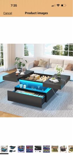 Coffee table with LED